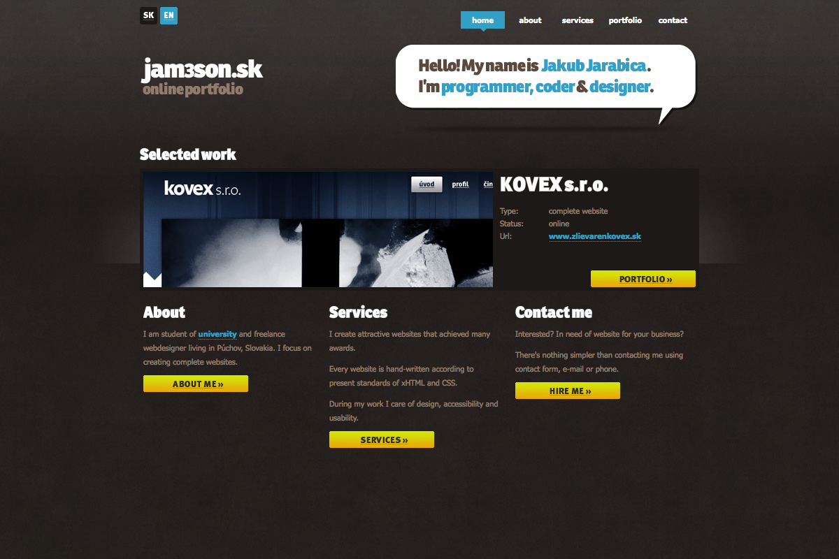 jam3son.sk – online portfolio
