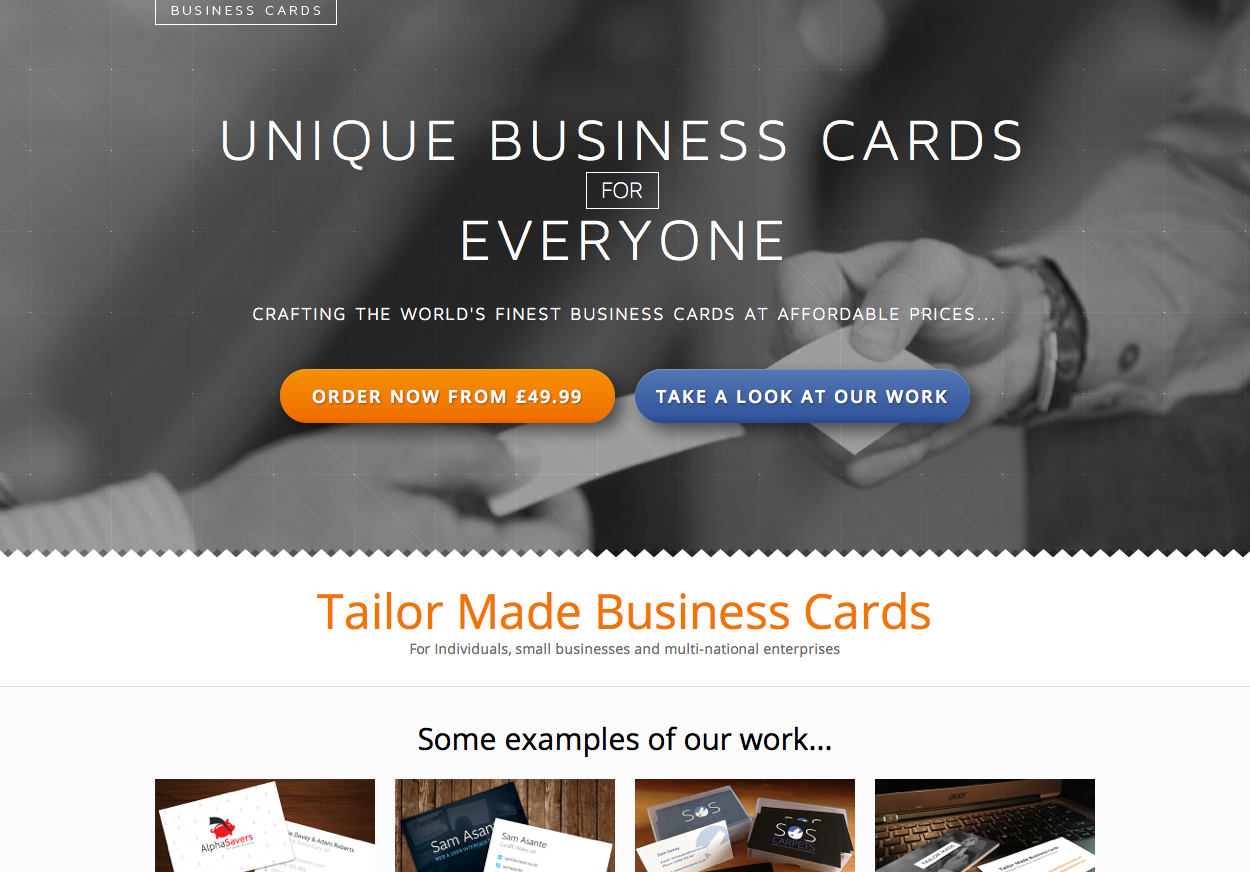 Tailor Made Business Cards
