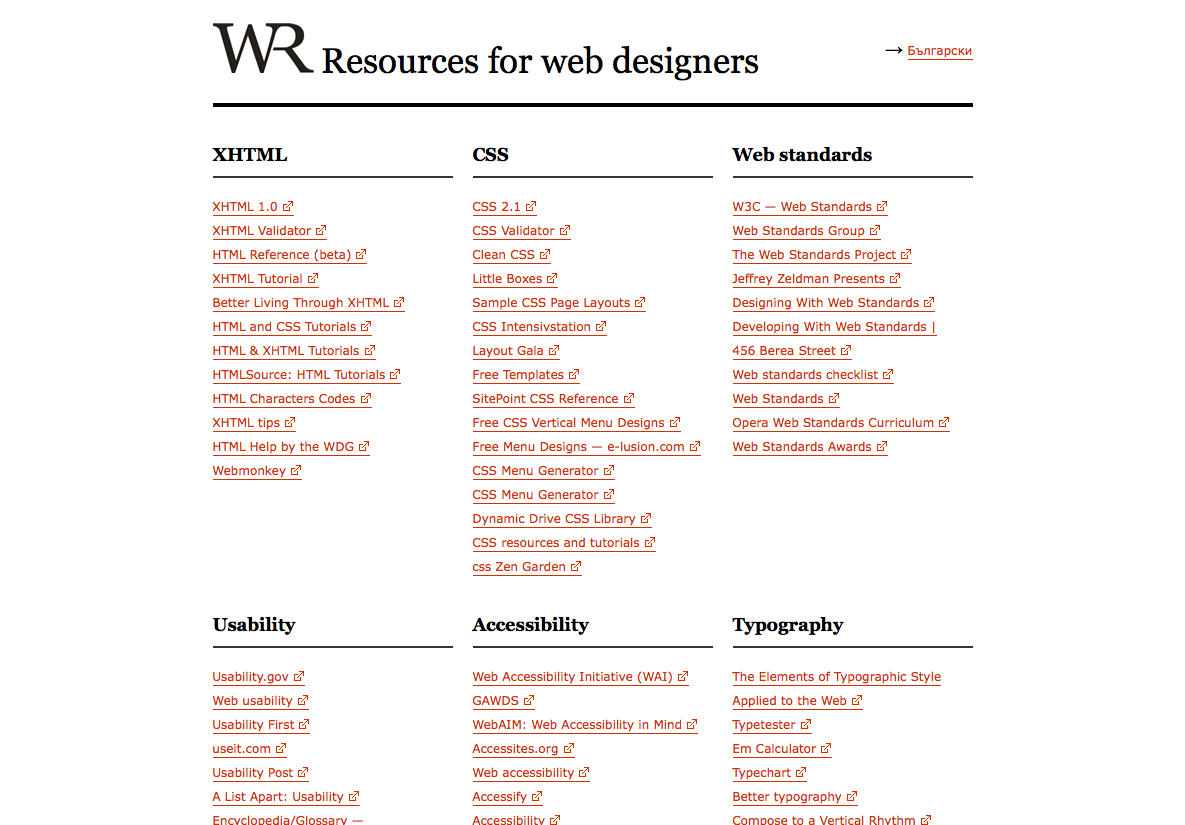 Resources for web designers